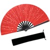 Glitter bling Large Folding Fan-Hand Fan Rave Clack Popping Fan