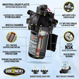 GOEHNER'S RV Fresh 12V DC Water Pump 6.5GPM 70PSI Five Chamber Self-Priming For Marine US