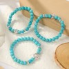 LETAJOY Turquoise Bracelet for Women,Healing Crystal Stone Stretch Round Bead