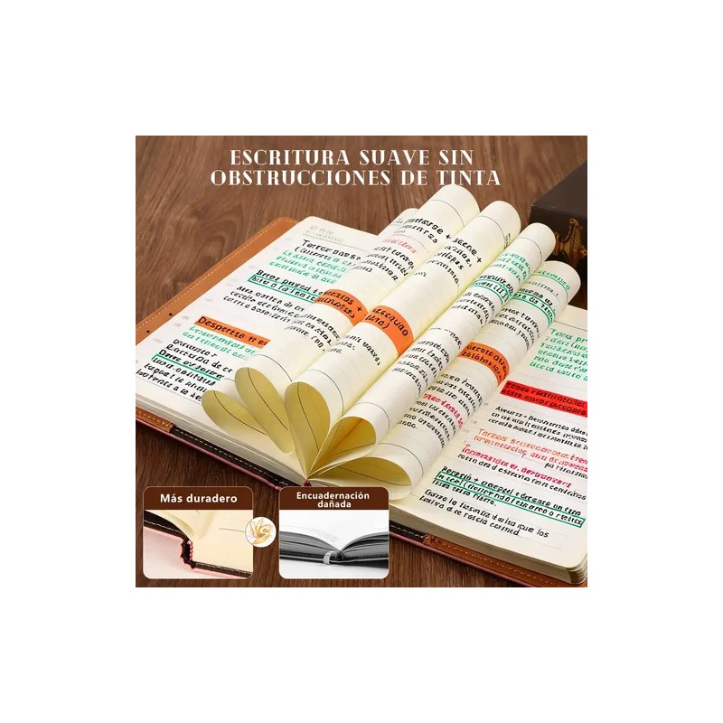 Agenda De Cuero Con Candado Diario Personal 150 Hojas calco