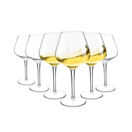 MICHLEY Floating Wine Glasses for Pool 18 OZ Unbreakable Tritan Plastic Stemmed Red Wine Glasses Ideal for Beach Bar Camping Dishwasher Safe, Set of 6