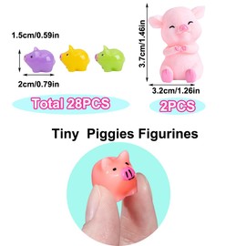 Mini Pigs 30 Pack Tiny Pigs Little Pigs Small Pigs Plastic Mini Resin Animals Figures to Hide Miniature Pigs Figures Fairy Garden Accessories Micro Landscape Statues Easter Gifts Pink