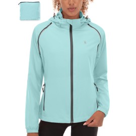 Little Donkey Andy Women's Lightweight Waterproof Cycling Jacket with Removable Sleeves & Hood for Biking Running Golf Black M