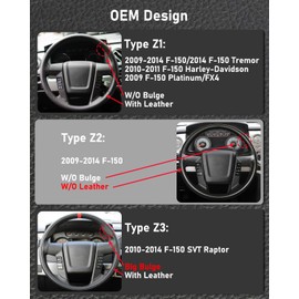 Belinous Leather Steering Wheel Cover Lace Up, Hand-Stitch on Wrap, Steering Wrap Fit for Ford 2009-2014 F-150/2014 F-150 Tremor/2010 2011 F-150 Harley-Davidson/2009 F-150 Platinum/FX4 (W/O Mark)