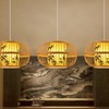 Traditional Woven Pendant Light 111V~240V Hand Woven Bamboo Pendant Light