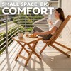 Melino Wooden Folding Outdoor Side Table 18x16x16 in, FSC Certified