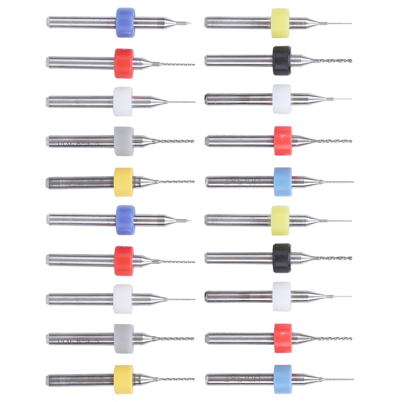 20Pcs Micro Drill Bit Set Alloy Circuit Board Mini Fixed