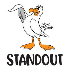 Design With Vinyl Standout Duck Seagull Bird Flock Duckie Farm Chicken Cow Horse Farmer Ranch Egg Fox Hen House Pig Sheep Decorating Ideas Bedroom Wall Decal Sticker - Size: 9 in X 10 in