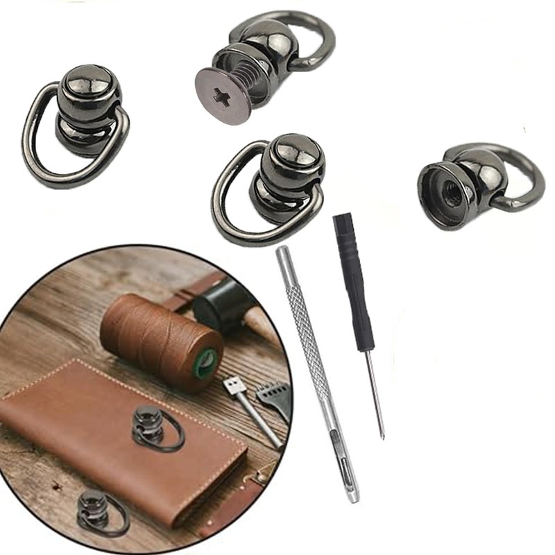 RXKFIGX 20 Pieces Rivets for Leather Ring Rivets with Ring