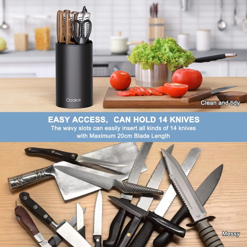 Knife Block Without Knives, Cookit Universal Round Knife Block Only,