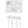 GARDINIA Fabric Eyelets Plastic Matte Silver 4.6/2.8 cm
