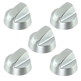 Spares2go Control Knobs/Dials for Siemens Oven Cooker & Hob (Pack of 5 + Adaptors, Silver)