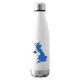 Spreadshirt Map of United Kingdom Insulated Water Bottle, 500 ml, White