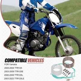 Heavy Duty Clutch Kit w/Gasket Springs for Yamaha TTR125 TTR125E TTR125L TTR125LE 2000-2023
