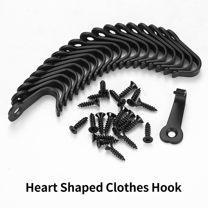 Pack of 10 Coat Hooks Black Single Coat Hooks for