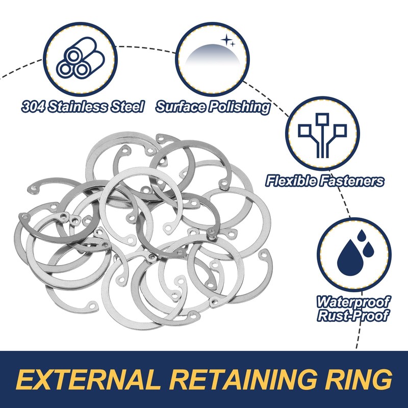 PATIKIL 20 Pcs 30mm ID Internal Retaining Rings E-Clip Snap