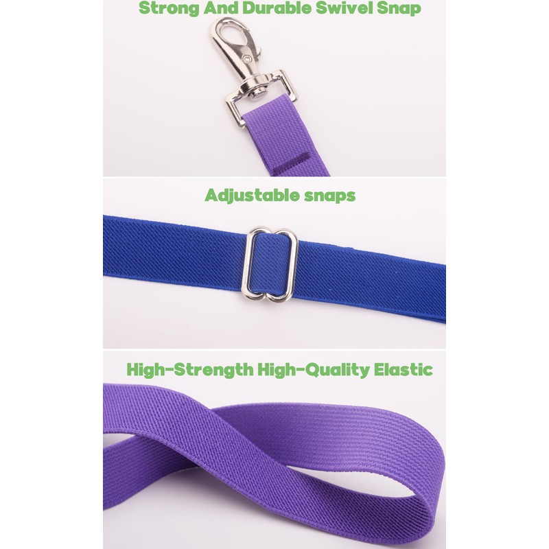 Pack of 6 Adjustable Length Elastic Leg Straps for Horse
