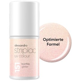 alessandro Striplac Bonfire Glitter UV Nail Polish - Opaque & Scratch-Resistant up to 15 Days - Easy to Apply - Gentle Peel Technology - Vegan - Pink, 6.5 ml