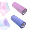 Hazrcvr Rainbow Tulle 2 Rolls Rainbow Glitter Tulle Roll Decorative
