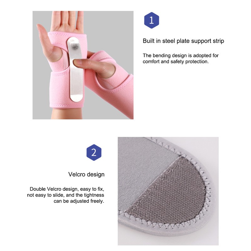 2 Pcs Wrist Brace with Steel Plate for Carpal Tunnel