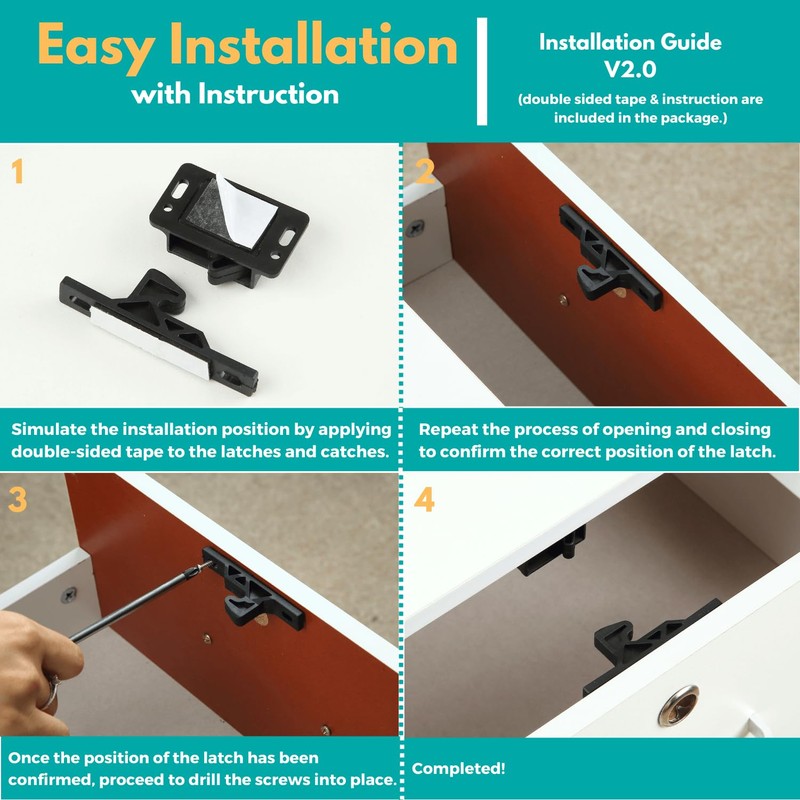 RV Drawer Latches and Catches, 8 Pack RV Cabinet Door