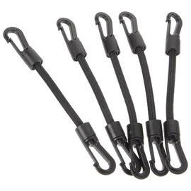 SUPVOX 5pcs Elastic String Hook Short Bungee Cord Multi-use Buckle Strap Daily Use Hook Rope Deck Mount Connector Shock Cords Bungee Rope Tie Down Strap Carabiner Rubber Rope with Hook