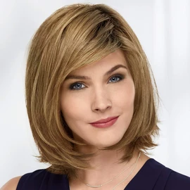 Paula Young Shannon Versafiber Wig Mid-Length, Straight Bob Wig In Heat-Resistant, Curlable Fiber/Multi-tonal Shades of Blonde, Grey, Brown, and Red