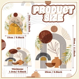 Ziliny 2 Pcs Wooden Decorative Cutting Board Rainbow Shaped Decorative Wood Serving Board Boho Serving Tray Charcuterie Arch Wood Tray for Kitchen Decoration 11.81 x 9.84 Inches, 5.91 x 5.91 Inches