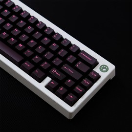 114 Keys Doubleshot Keycaps Cherry Profile Rose Red Translucent Keycap Set Fit for 60% 65% 75% Mechanical Keyboard Cherry Mx Switches