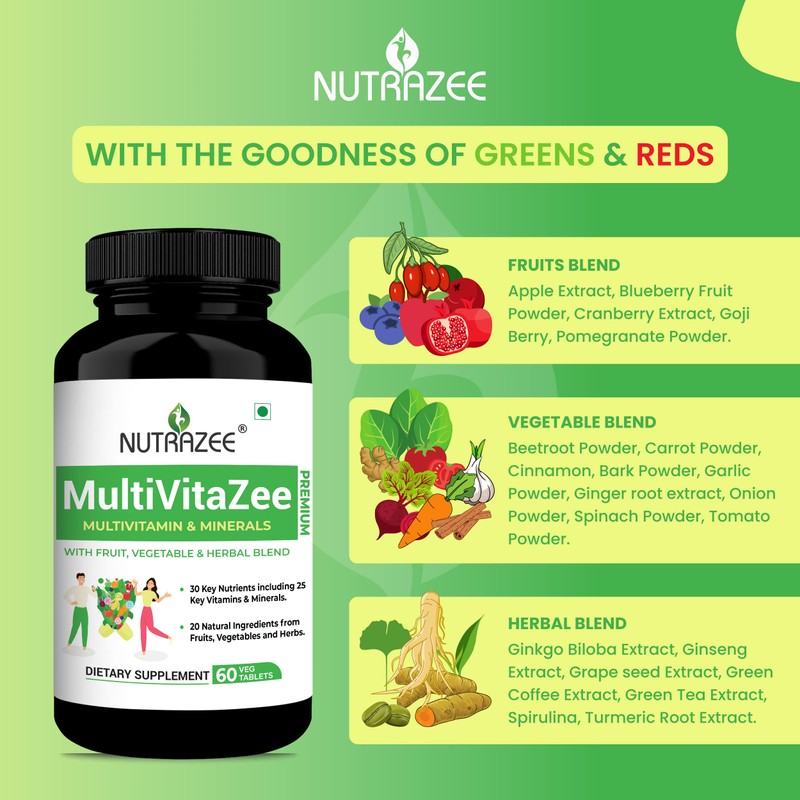 Nutrazee Nutrazee MultiVitaZee Multivitamin & Minerals Supplement for Men &