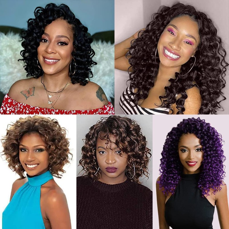 12 Inch Ocean Wave Crochet Hair 6 Packs Pre Curled
