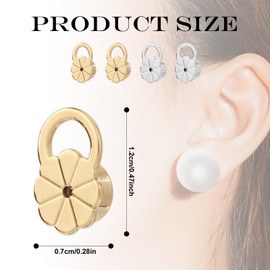 4pcs Earring Lifter Backs, Gold Silver Earring Backings for Studs Earring Lifters Backers Safety Backs for Heavy Earrings Earring Backings Supporter for Support Droopy Ears