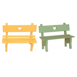 Happyyami 2pcs Small Chair Wood Miniature Bench Accessories Dollhouse Wood Chairs Wood Chair Fairy Dollhouses Micro Landscape Bench House Gadgets Home Stuff House Kits Sand Table Wooden