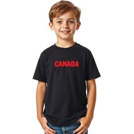 Kids Canada Shirt, Custom Handmade Premium Youth Unisex Canada Maple Leaf Shirt CDA (T-Shirt, Black, XL)