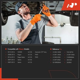 A-Premium Transmission Oil Pan with Drain Plug & Gasket Compatible with Nissan NV200 2013-2014 2.0L, Rogue 2008-2013 2.5L, Rogue Select 2014-2015 2.5L, Sentra 2007-2012 2.0L 2.5L, Replaces 313901XF00