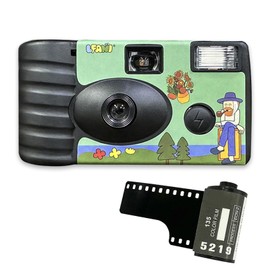 Disposable Camera 35mm ISO400 with Flash - 18 Exposures, Green - Perfect for Graduation, Parties, Travel, and Memorable Moments - Fun Gift for Teens & Women