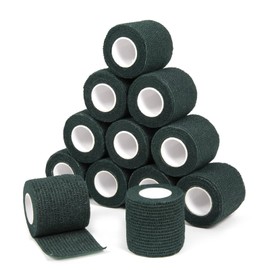 Sagafly Haftbandage Verband Selbstklebender 5cm x 4,5m, 12 Rollen Fixierbinde Selbsthaftend Koh?sive Bandage f1r Erste Hilfe Dog Tierarztwickelband Sport Elastische Binde f1r Handgelenk, F1?e (Dunkelgr1n)