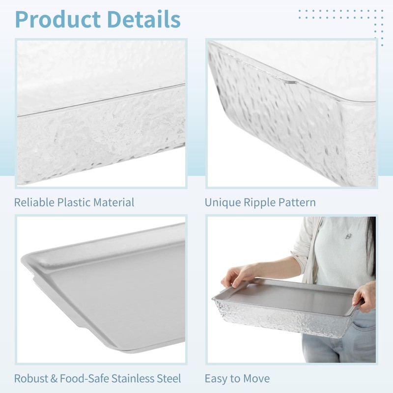 2 Sets Chilled Serving Tray for Patries - 15.7 x