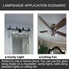 4 Pack Ceiling Fan Light Covers, Transitional Style Replacement Bell