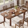 Farmhouse Wood Dining Table for 4-6 People Large Rectangle Kitchen