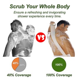 YUNKWONG Natural Loofah Sponge, Exfoliating Body Scrubber for Men Women, Loofah with Handle, Exfoliating Back Scrubber for Shower Set, Deeply Clean & Invigorate Your Skin (1 pcs in Box)