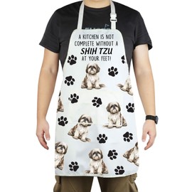 CENWA Shih Tzu Dog Tea Towel A Kitchen is Not Complete Without A Shih Tzu Kitchen Towel Shih Tzu Dog Lover Gift (Shih Tzu apron CA)