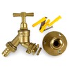 Outside 1/2 Double Check Garden Tap with Through The Wall