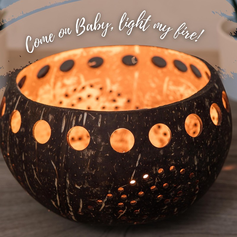 cocovibes Goa / Coconut Bowl / Tea Light Holder as