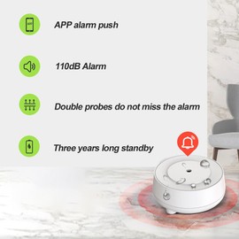 WiFi Water Detector, 3 Pieces, Water Sensor, Water Drop Detector & Water Leak Detector, Smart Home Kit with Expandable Other Intelligent Sensors for Kitchen/Bathroom/Sink, Adjustable Alarm/App Alert