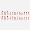 RikView French Tip Press on Almond Acrylic Red Glossy Full