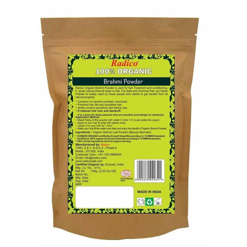 Radico Brahmi Leaf Powder Pack of 2 (2 x 100g)