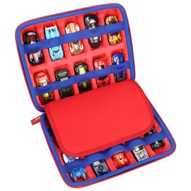 Mchoi Hot Wheels - Funda de almacenamiento para 20 coches, organizador de coche de juguete para tu caja de cerillas, almacenamiento de coches, rojo, solo funda