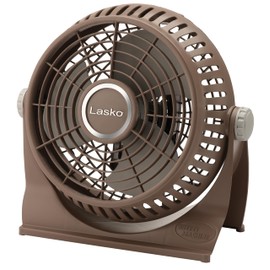 Lasko 505 Small Desk Fan with10-Inch Pivoting Head, Portable Electric Plug-In Table Fan Creates a Quiet Personal Cooling Breeze, Ideal for Travel, Bedroom, Dorm, and Office – Bronze