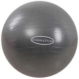BalanceFrom Anti-Burst and Slip Resistant Exercise Ball Yoga Ball Fitness Ball Birthing Ball with Quick Pump, 2,000-Pound Capacity (78-85cm, XXL, Gray)